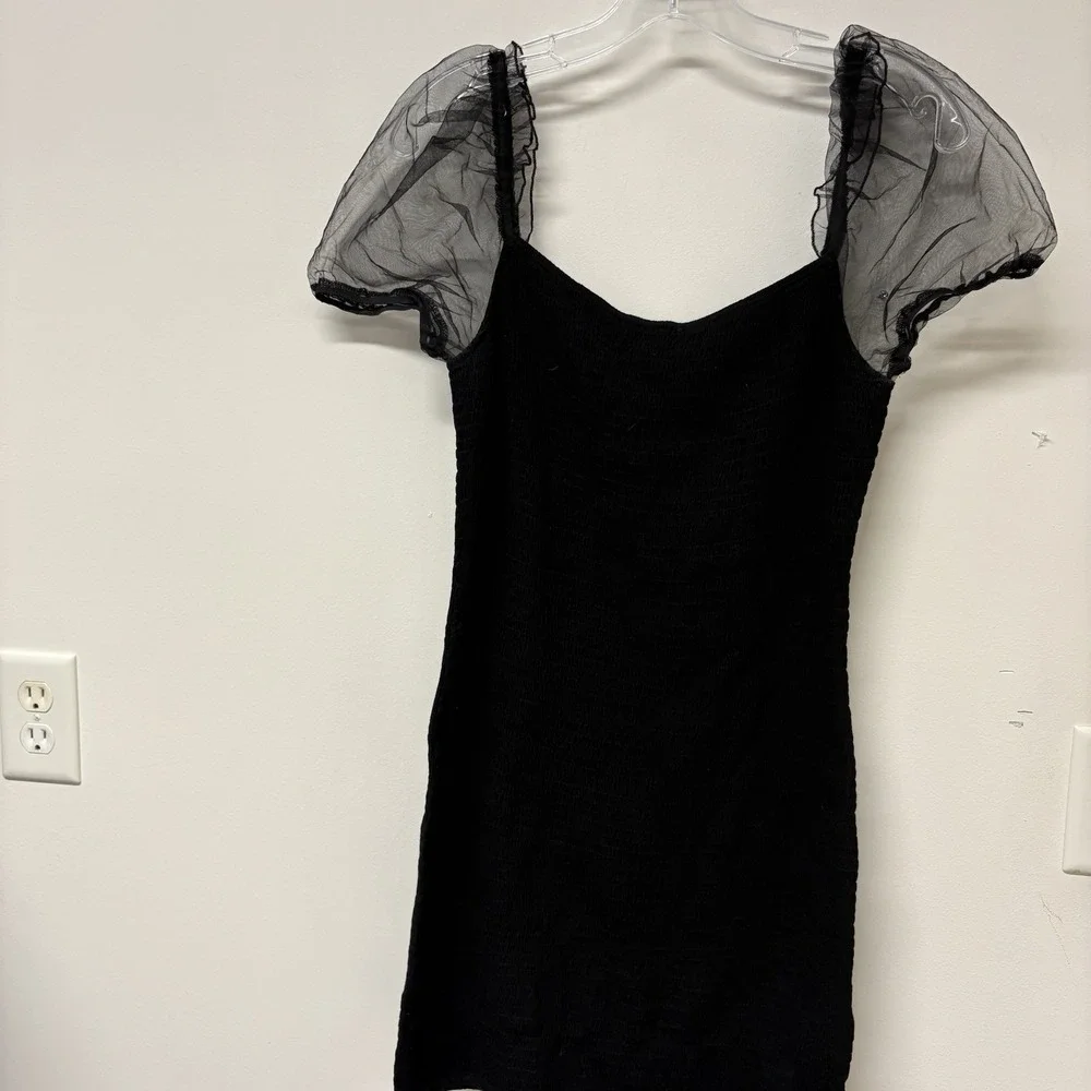 Better Be Black Knit Bodycon Puff Sleeve Romantic Goth Tuesday Adams Fairy Party